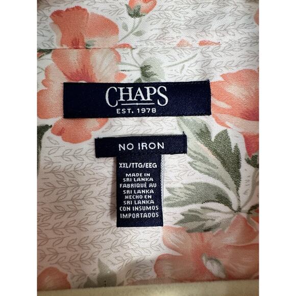 Chaps No Iron Women's 100% Cotton Floral Long Sleeve Button-up Shirt Size XXL 2x - Picture 8 of 12